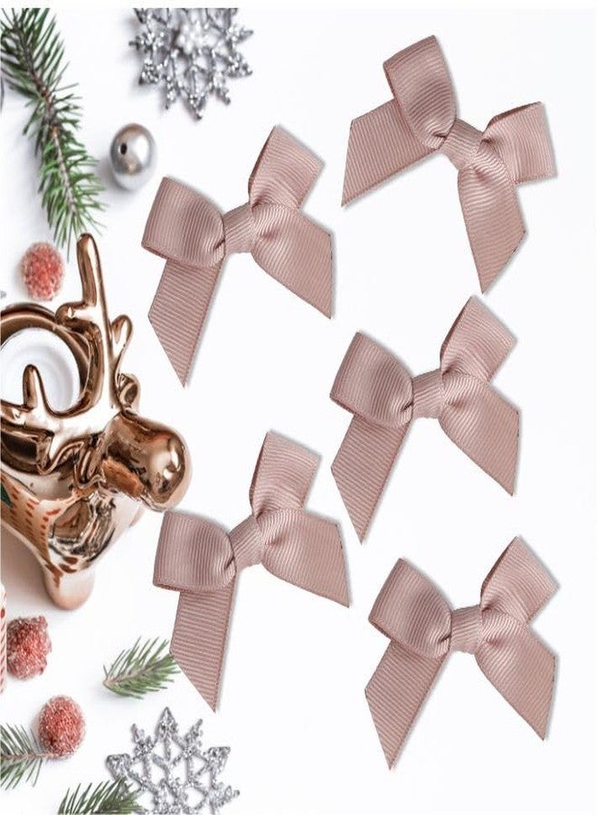 Meseey 50 Pcs Grosgrain Ribbon Bows with Tape 2.5 Inch Self Adhesive Craft Bows Flowers Appliques DIY Craft for Sewing, Scrapbooking, Wedding, Gift,Christmas Decoration (Rose Gold) - Image 3